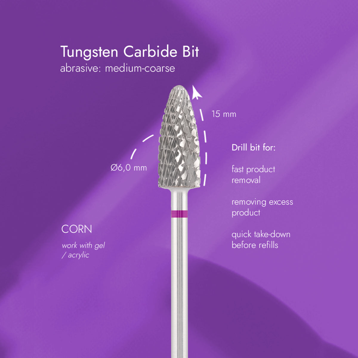 TUNGSTEN CARBIDE DRILL BIT - CORN (VIOLET)