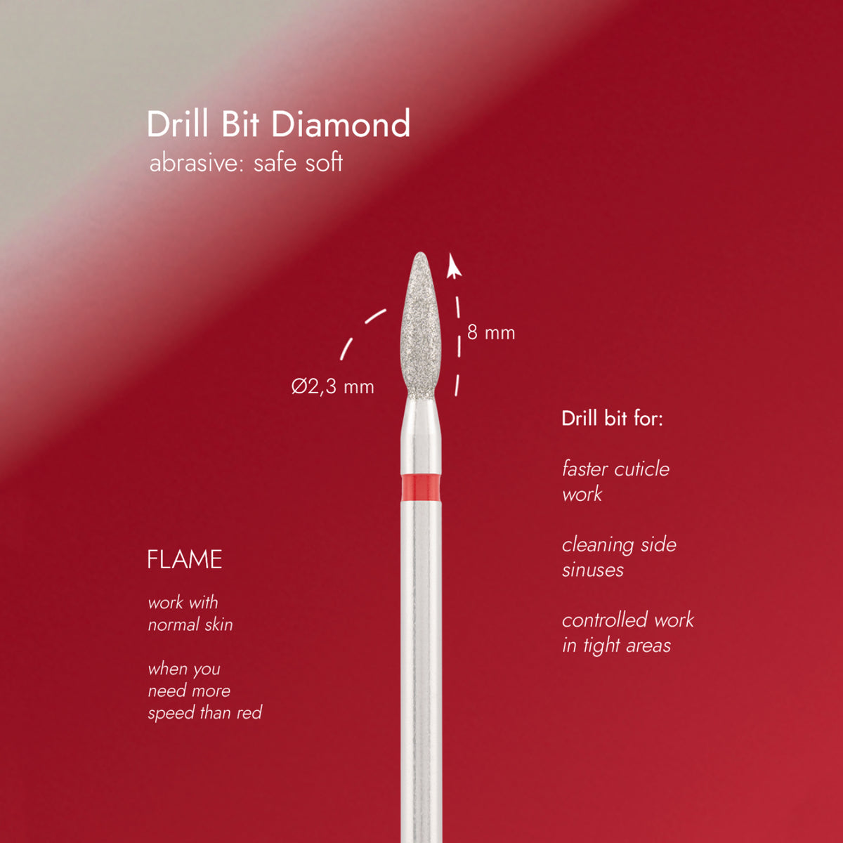 DIAMOND DRILL BIT - FLAME ( RED, SOFT)