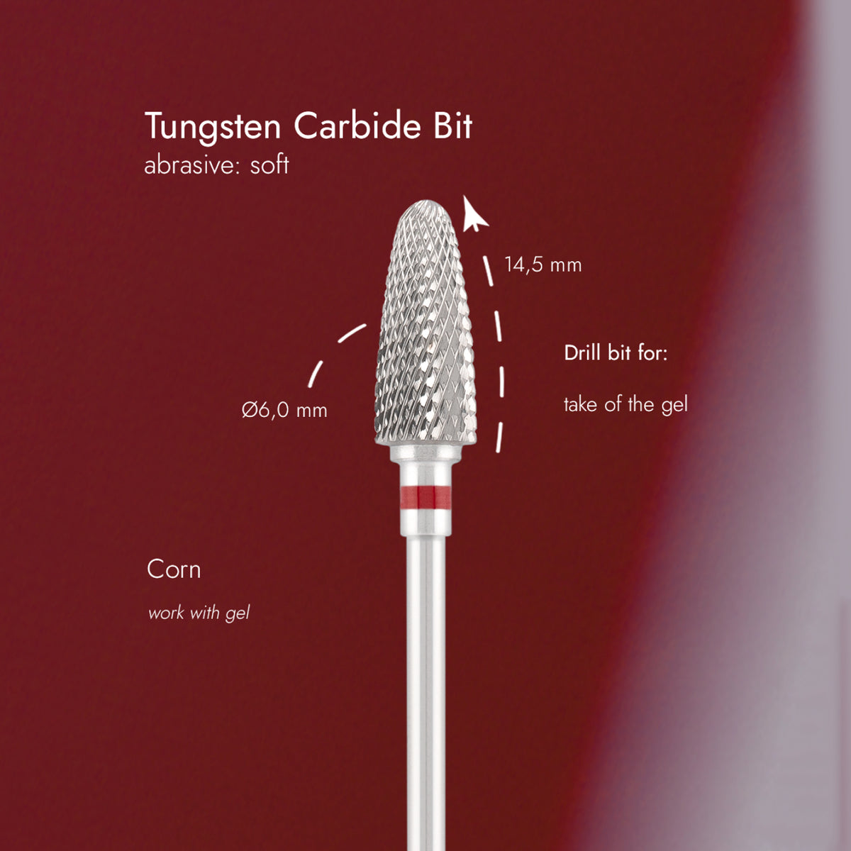TUNGSTEEN CARBIDE DRILL BIT - CORN (RED)