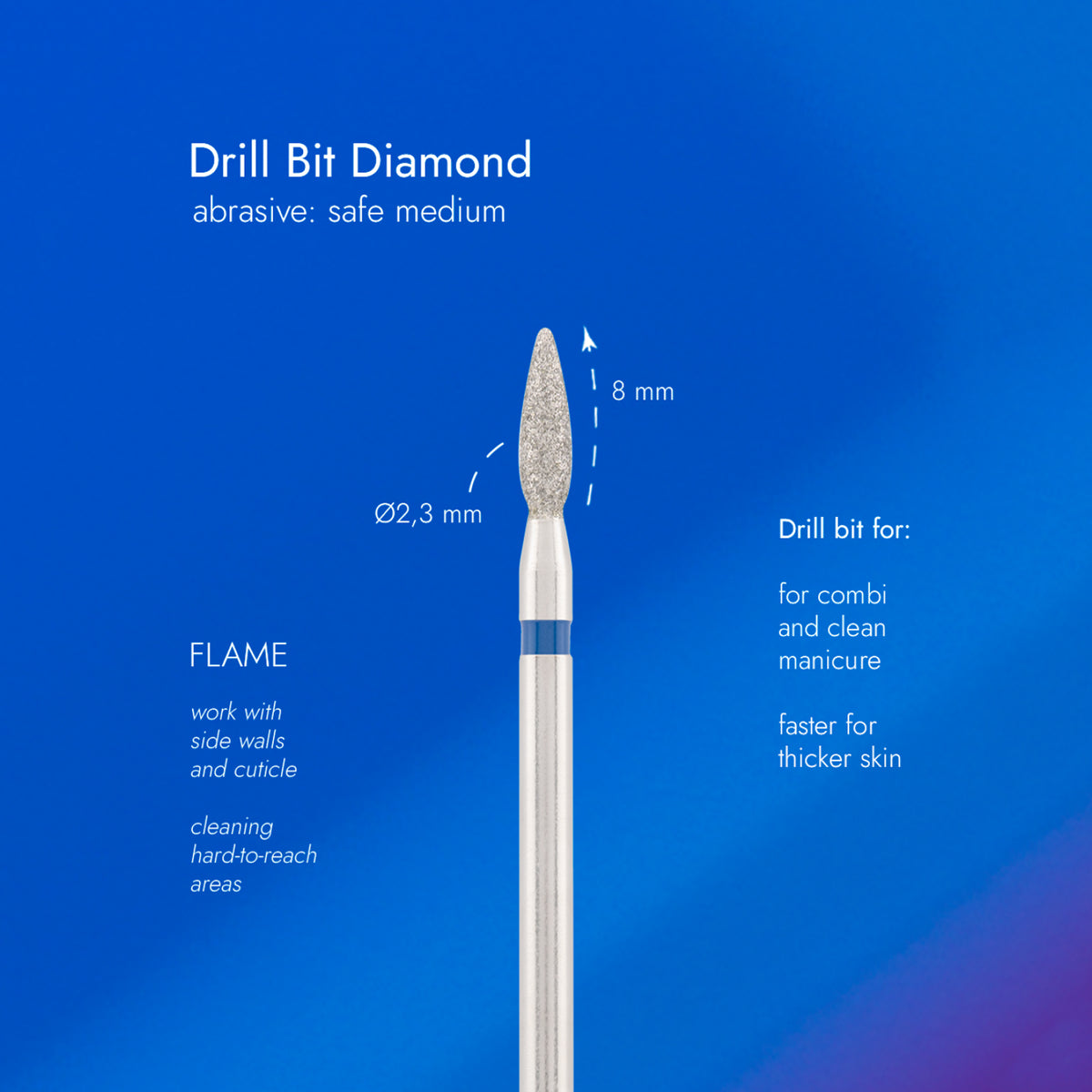 DIAMOND DRILL BIT - FLAME (BLUE, MEDIUM)
