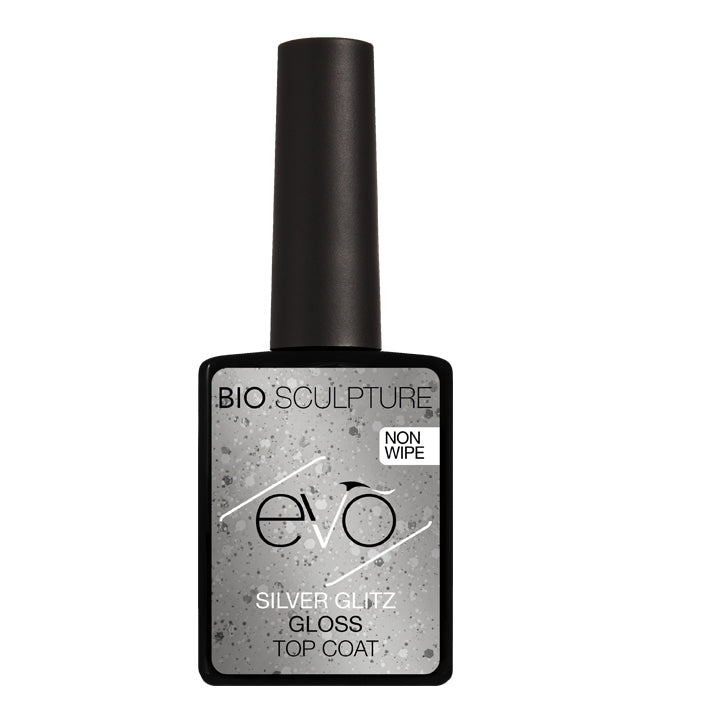 SILVER GLITZ GLOSS  TOP COAT  ( NON-WIPE  ) - EVO